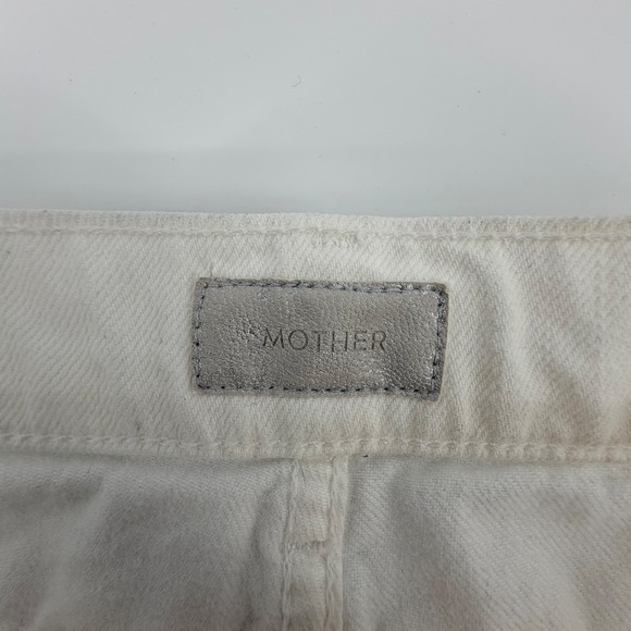 Mother Denim Peg Mini Fray Skirt Party Crashers White Distressed Size 27 - Picture 3 of 7